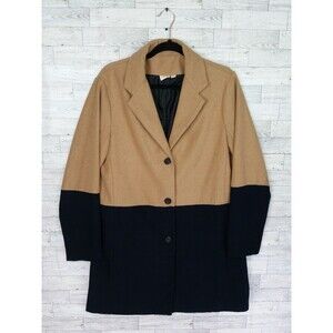 Vintage Ace Delivery Color Bock Black Brown Coat Jacket Women's Size Medium M